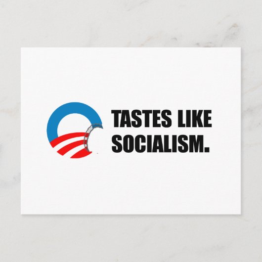 Anti-Obama Bumpersticker - Tastjes als socialisme Briefkaart (Voorkant)