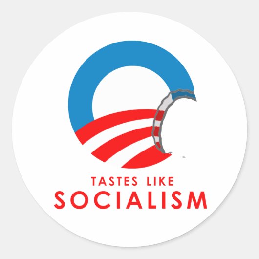 Anti-Obama Bumpersticker - Tastjes als socialisme Ronde Sticker (Voorkant)