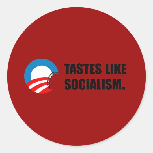 Anti-Obama Bumpersticker - Tastjes als socialisme Ronde Sticker (Voorkant)