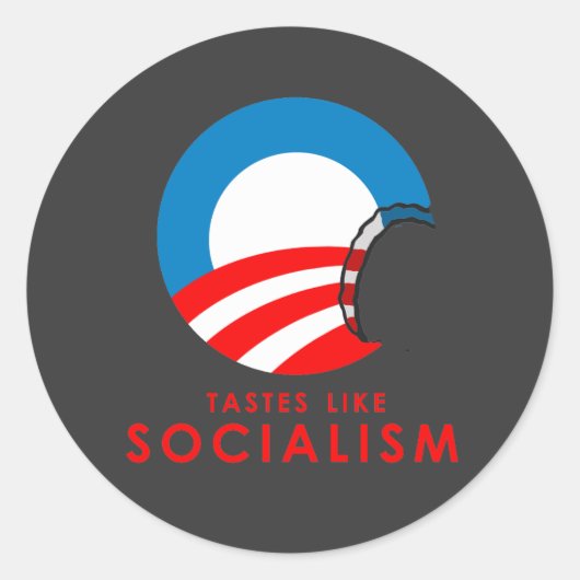 Anti-Obama Bumpersticker - Tastjes als socialisme Ronde Sticker (Voorkant)