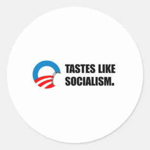 Anti-Obama Bumpersticker - Tastjes als socialisme Ronde Sticker