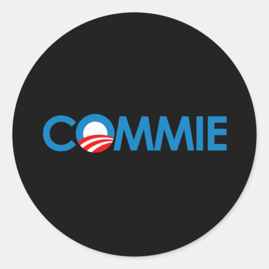 Anti-Obama - Commie Ronde Sticker (Voorkant)