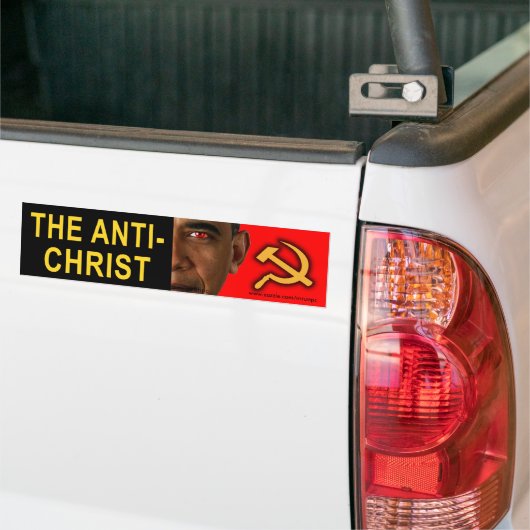 anti-Obama "De anti-Christus" bumpersticker (Op Truck)