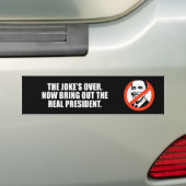ANTI-OBAMA-de Joke is voorbij, breng echte P uit Bumpersticker (Op auto)