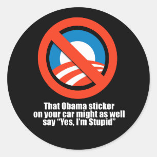 Anti-Obama - die Obama sticker kan net zo goed zeg