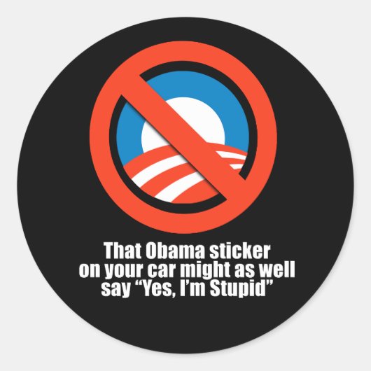 Anti-Obama - die Obama sticker kan net zo goed zeg (Voorkant)