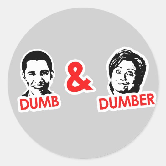 Anti-Obama - Dom en Dumber Ronde Sticker (Voorkant)
