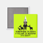 Anti Obama, dorpsidioot Magneet (Voorkant / Achterkant)