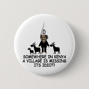 Anti Obama, dorpsidioot Ronde Button 5,7 Cm