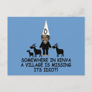 Anti Obama, dorpsidiot Briefkaart