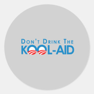 Anti-Obama - drink de wolhulp niet Ronde Sticker