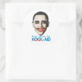 Anti-Obama - drink de wolhulp niet Ronde Sticker (Tas)