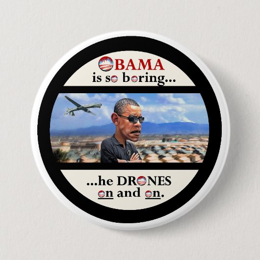 Anti-Obama drone moordenaar Ronde Button 7,6 Cm (Voorkant)