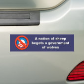Anti-Obama - Een land van schapen verslaat een reg Bumpersticker (Op auto)