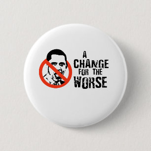 ANTI-OBAMA: EEN VERANDERING TEN KWADE RONDE BUTTON 5,7 CM