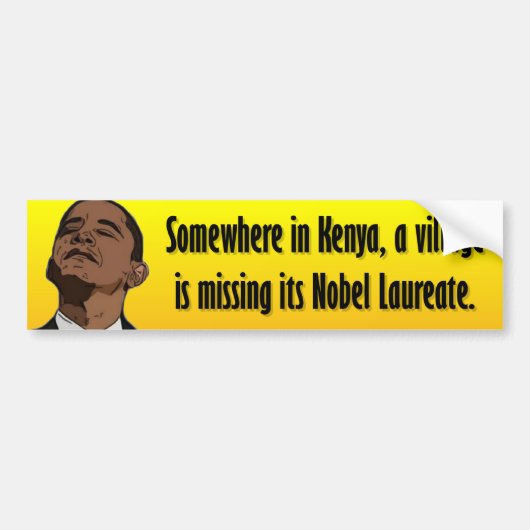 Anti-Obama - Ergens in Kenia Bumpersticker (Voorkant)