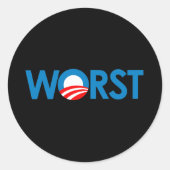 Anti-Obama - Ergste Ronde Sticker (Voorkant)