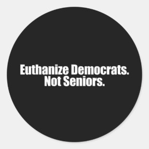 Anti-Obama - euthanaseer democraten. niet senioren Ronde Sticker