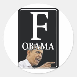 Anti-Obama F Obama Ronde Sticker