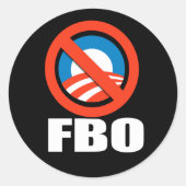 Anti-Obama - FBO Ronde Sticker (Voorkant)