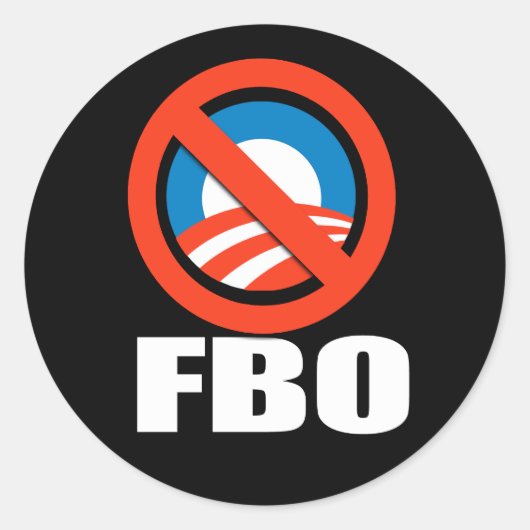 Anti-Obama - FBO Ronde Sticker (Voorkant)