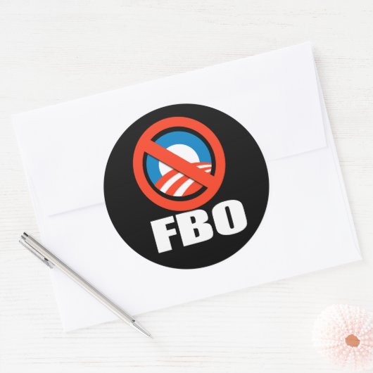 Anti-Obama - FBO Ronde Sticker (Envelop)