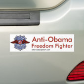 Anti-Obama Freedom Fighter Bumpersticker (Op auto)