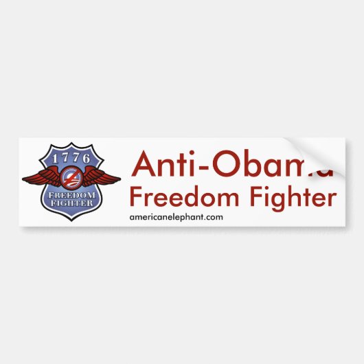 Anti-Obama Freedom Fighter Bumpersticker (Voorkant)