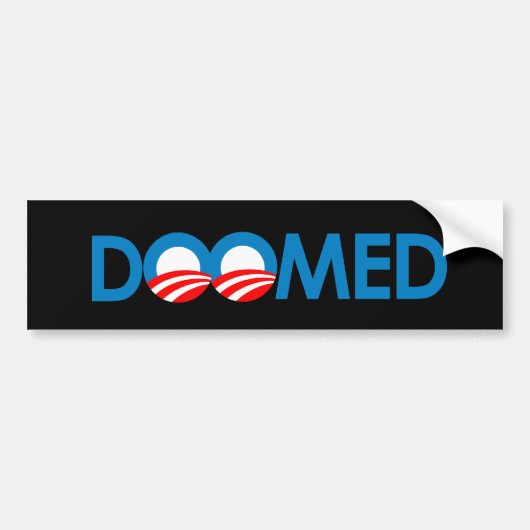 Anti-Obama - gedoemd Bumpersticker (Voorkant)