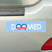Anti-Obama - Gedoomd wit Bumpersticker (Op auto)