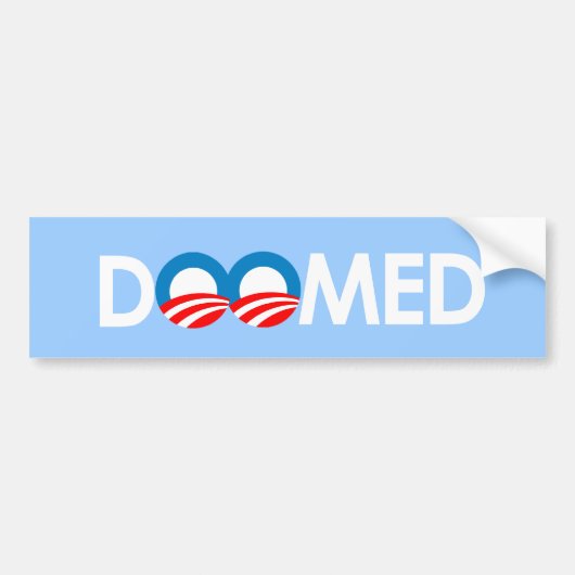 Anti-Obama - Gedoomd wit Bumpersticker (Voorkant)