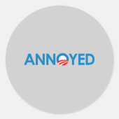 Anti-Obama - geërgerd Ronde Sticker (Voorkant)