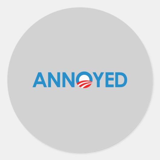 Anti-Obama - geërgerd Ronde Sticker (Voorkant)