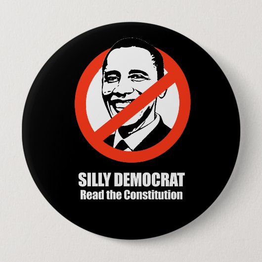 Anti-Obama - gekke-democraat, lees de grondwet Ronde Button 4,0 Cm (Voorkant)