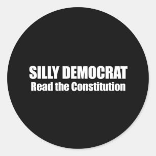 Anti-Obama - gekke-democraat, lees de grondwet Ronde Sticker
