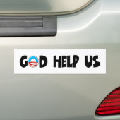 Anti-Obama god helpt ons religieus Bumpersticker (Op auto)
