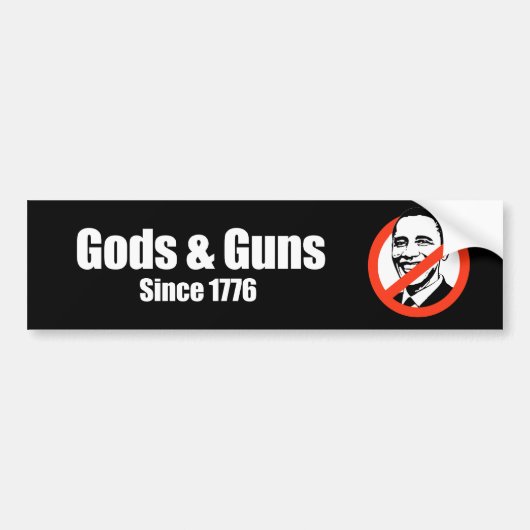 Anti-Obama - goden en pistolen sinds 1776 Bumpersticker (Voorkant)