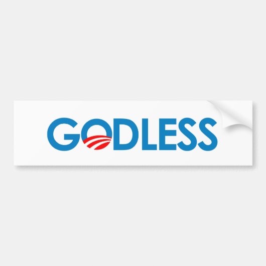 Anti-Obama - GODLESS Bumpersticker (Voorkant)