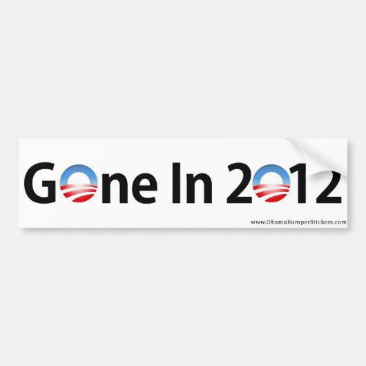 Anti-Obama "Gone in 2012" Bumpersticker (Voorkant)