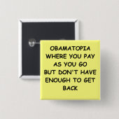 anti-obama grap vierkante button 5,1 cm (Voorkant /achterkant)