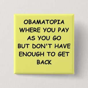 anti-obama grap vierkante button 5,1 cm