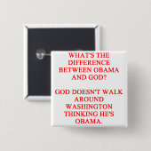 anti - obama grap vierkante button 5,1 cm (Voorkant /achterkant)