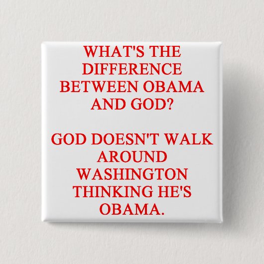 anti - obama grap vierkante button 5,1 cm (Voorkant)