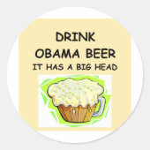 anti obama-grappen ronde sticker (Voorkant)