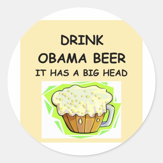 anti obama-grappen ronde sticker (Voorkant)