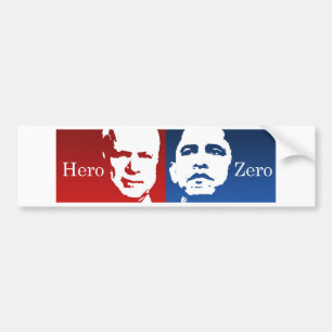 Anti-Obama - Hero vs. Zero Bumpersticker