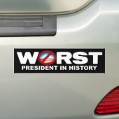 Anti-Obama - Het ergste President in de geschieden Bumpersticker (Op auto)