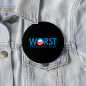 Anti-Obama - Het ergste President ooit Ronde Button 4,0 Cm (In situ)