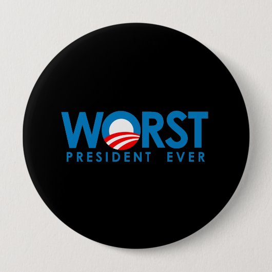 Anti-Obama - Het ergste President ooit Ronde Button 4,0 Cm (Voorkant)