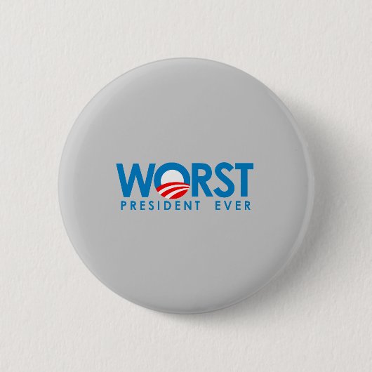 Anti-Obama - Het ergste President ooit Ronde Button 5,7 Cm (Voorkant)